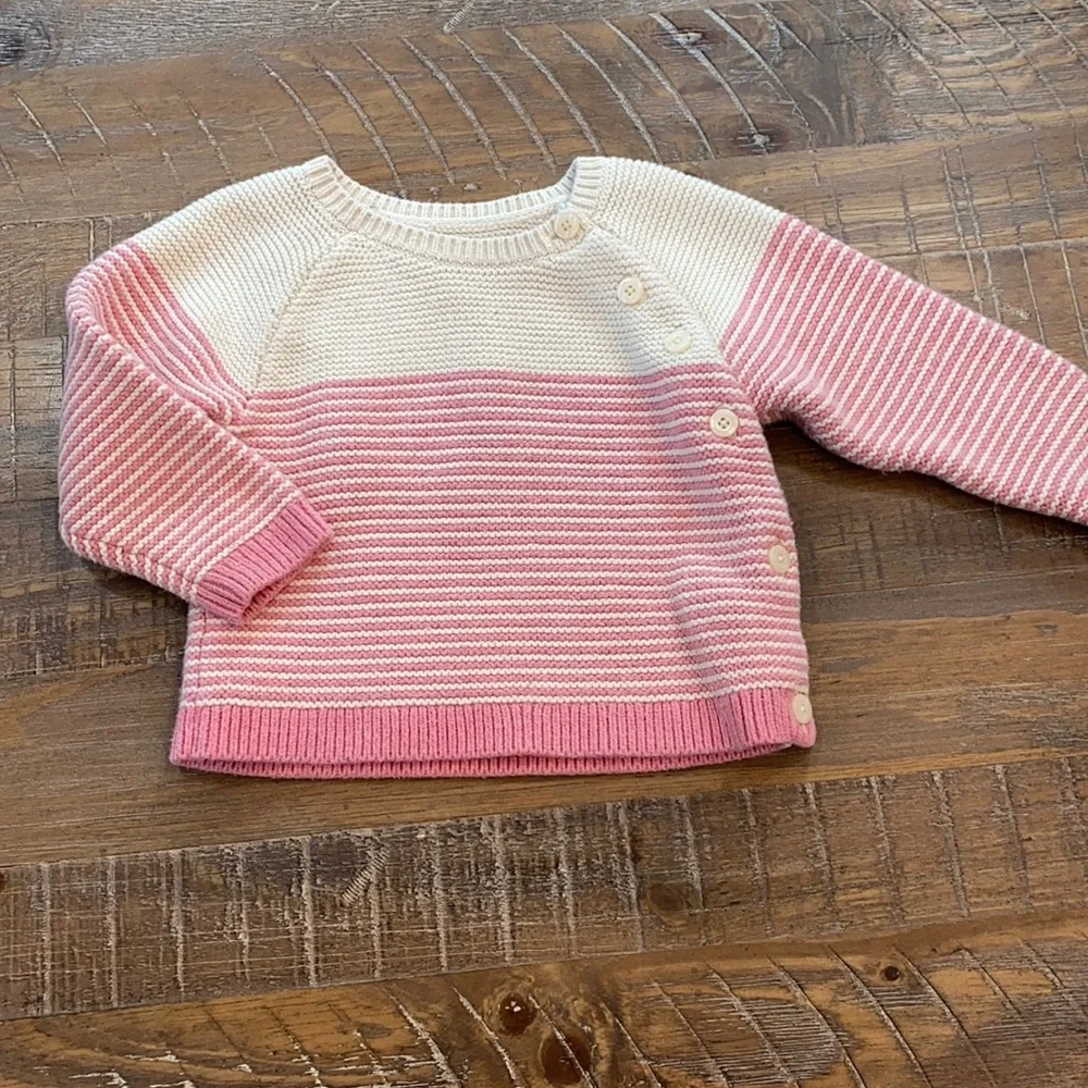 Baby gap cotton sweater pink‎ ivory